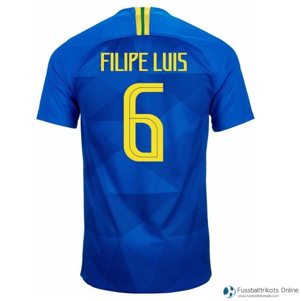 Brasilien Trikot Auswarts Filipeluis 2018 Blau Fussballtrikots Günstig